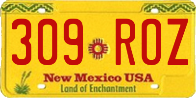 NM license plate 309ROZ