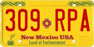 NM license plate 309RPA
