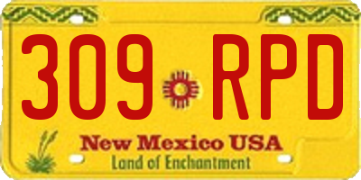 NM license plate 309RPD