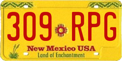 NM license plate 309RPG