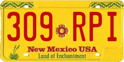 NM license plate 309RPI