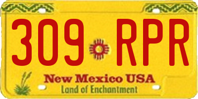 NM license plate 309RPR