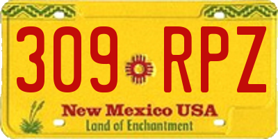NM license plate 309RPZ