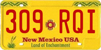 NM license plate 309RQI