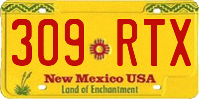 NM license plate 309RTX