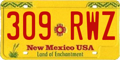 NM license plate 309RWZ
