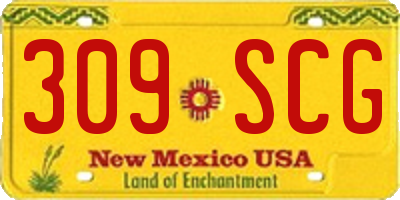NM license plate 309SCG