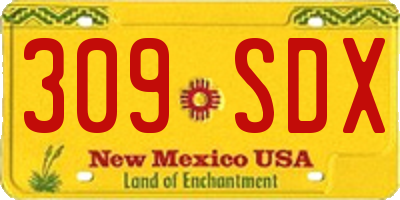 NM license plate 309SDX
