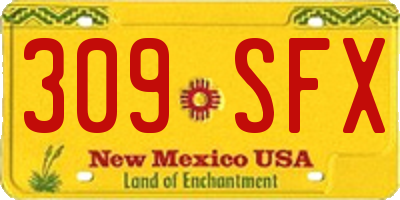 NM license plate 309SFX