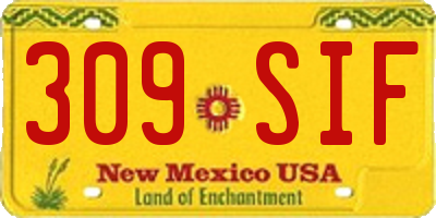 NM license plate 309SIF
