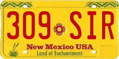 NM license plate 309SIR