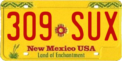 NM license plate 309SUX