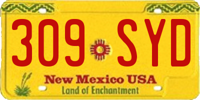 NM license plate 309SYD