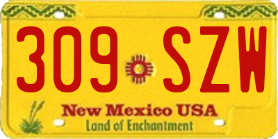NM license plate 309SZW