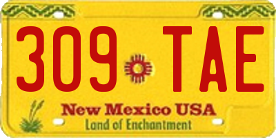 NM license plate 309TAE