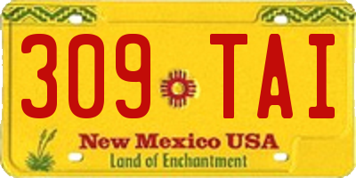 NM license plate 309TAI