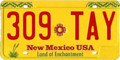 NM license plate 309TAY