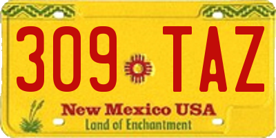 NM license plate 309TAZ