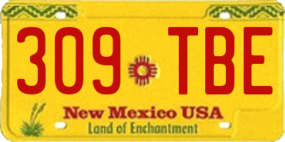 NM license plate 309TBE