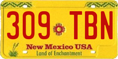 NM license plate 309TBN