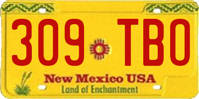 NM license plate 309TBO