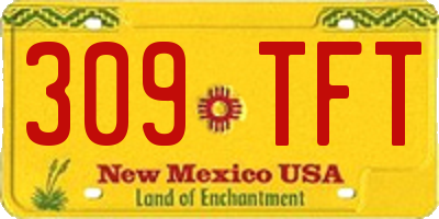 NM license plate 309TFT