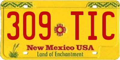 NM license plate 309TIC