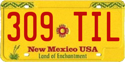 NM license plate 309TIL