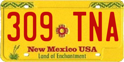 NM license plate 309TNA