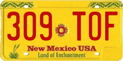 NM license plate 309TOF