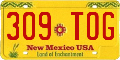 NM license plate 309TOG
