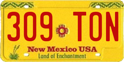 NM license plate 309TON