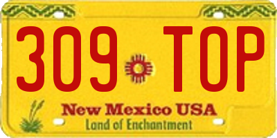 NM license plate 309TOP