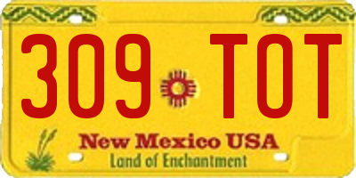 NM license plate 309TOT
