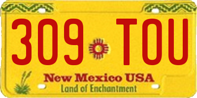 NM license plate 309TOU