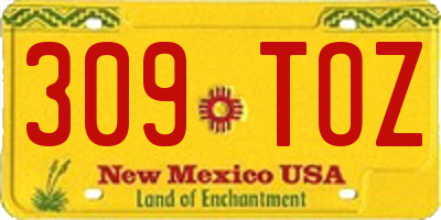 NM license plate 309TOZ