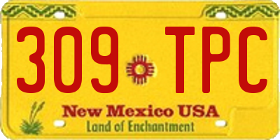 NM license plate 309TPC