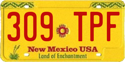 NM license plate 309TPF