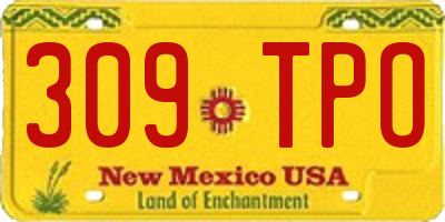 NM license plate 309TPO