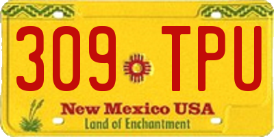 NM license plate 309TPU