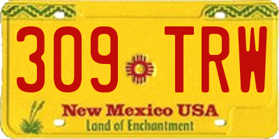 NM license plate 309TRW