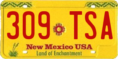 NM license plate 309TSA