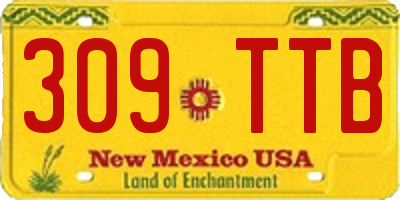 NM license plate 309TTB