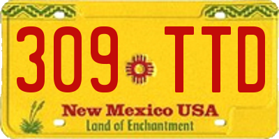 NM license plate 309TTD