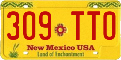NM license plate 309TTO