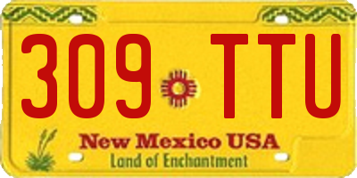 NM license plate 309TTU