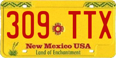 NM license plate 309TTX