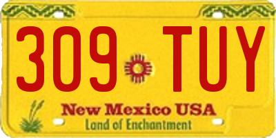 NM license plate 309TUY