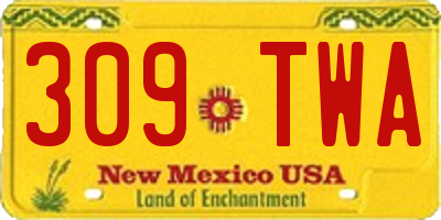 NM license plate 309TWA