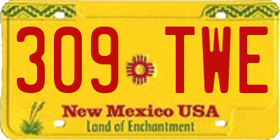 NM license plate 309TWE